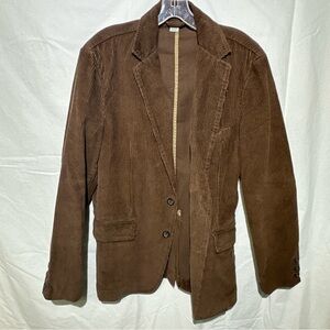 Y2K Old Navy Brown Corduroy Blazer Coat Mens Medium Sports Jacket Two Button